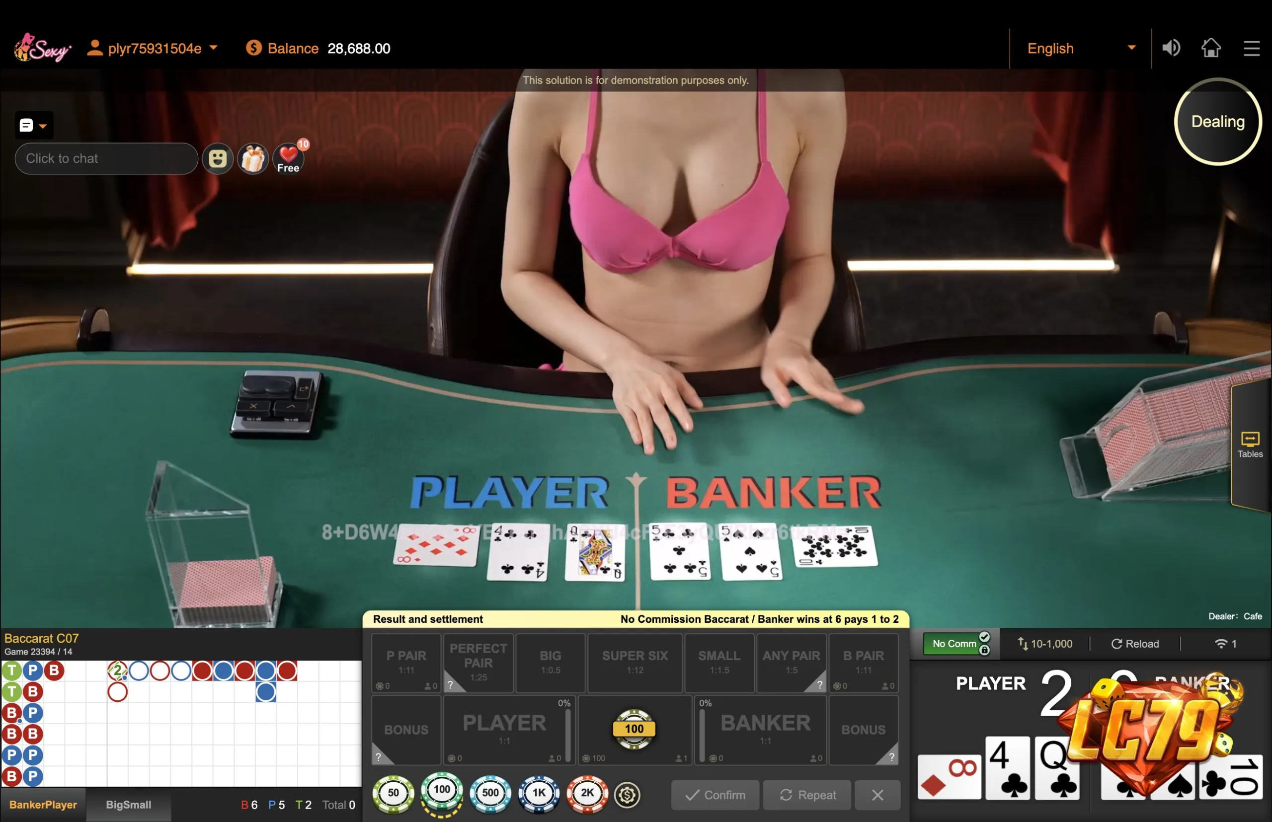Người chia bài Baccarat live tại Laucuagame