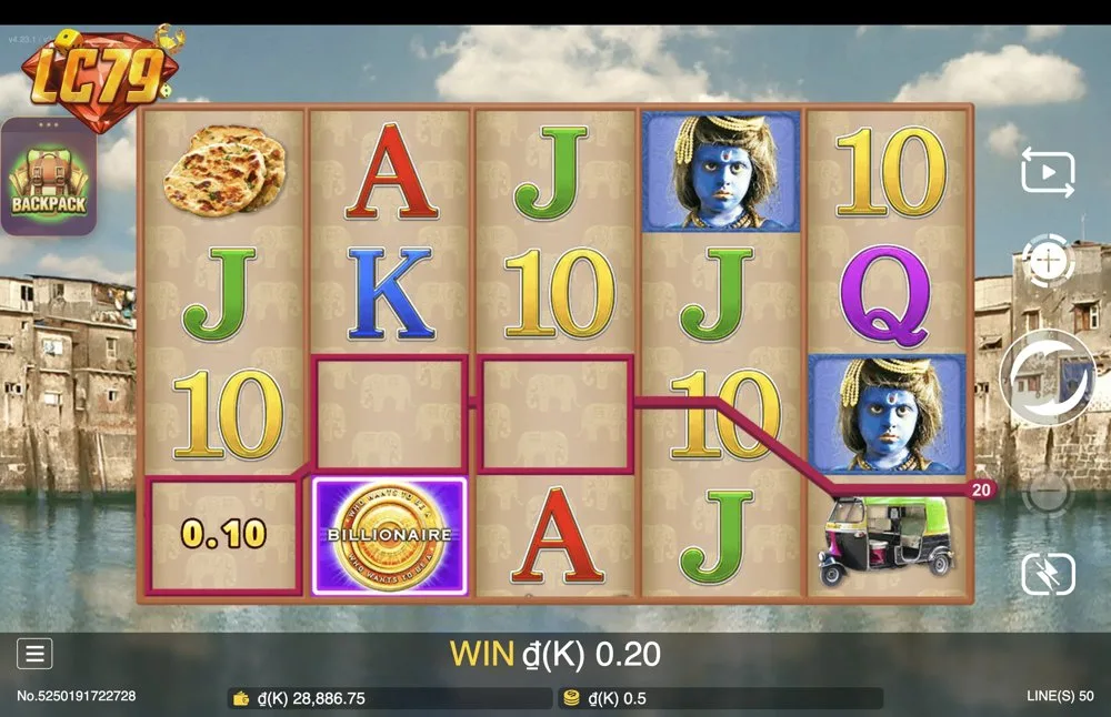 Ảnh bảng biểu tượng & tính năng game Billionaire (slot JDB) chơi tại LC79