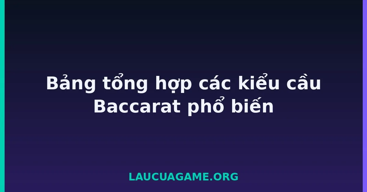 Bảng tổng hợp các kiểu cầu Baccarat phổ biến LC79