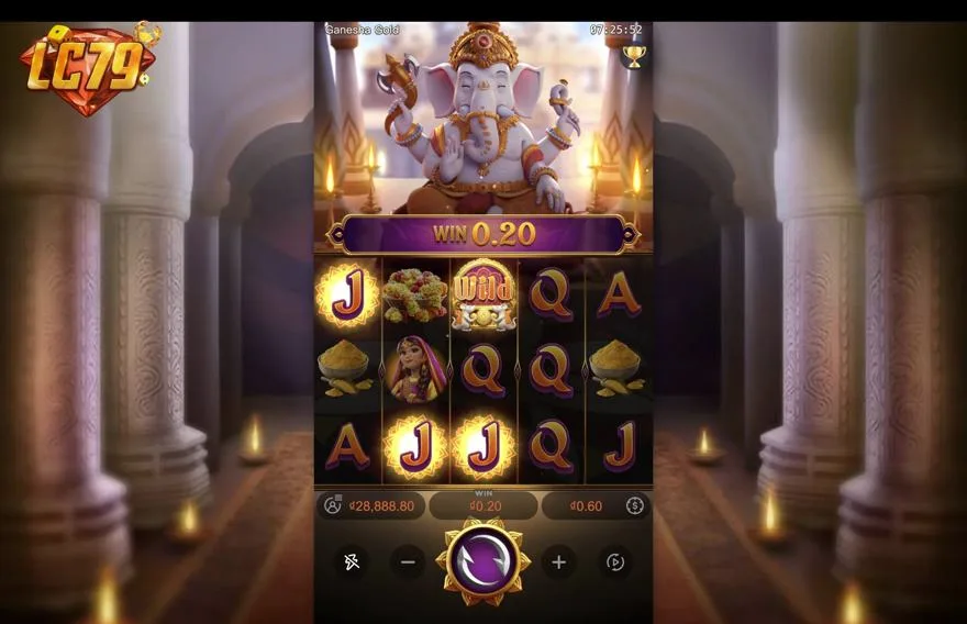 Ảnh màn hình gameplay game Ganesha Gold (slot PG) chơi tại LC79