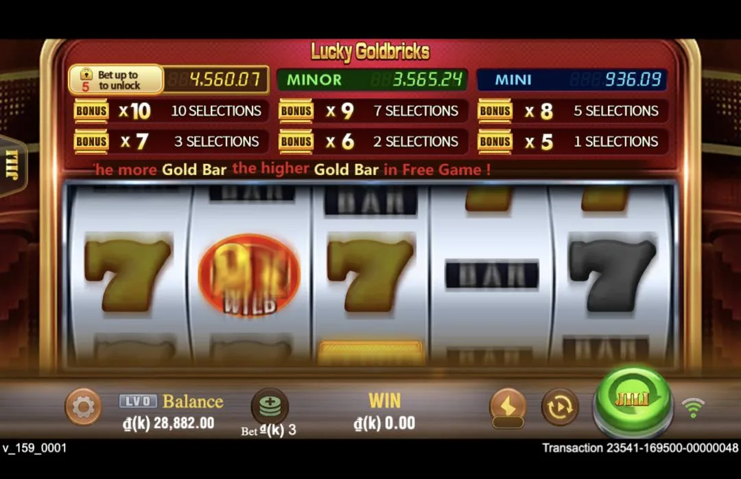 Ảnh giao diện chính game Lucky Goldbricks (slot JILI) chơi tại LC79