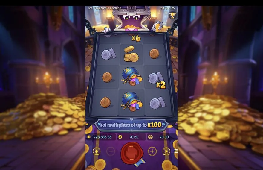 Ảnh bảng biểu tượng & tính năng game Mr. Treasure’s Fortune (slot PG) chơi tại LC79
