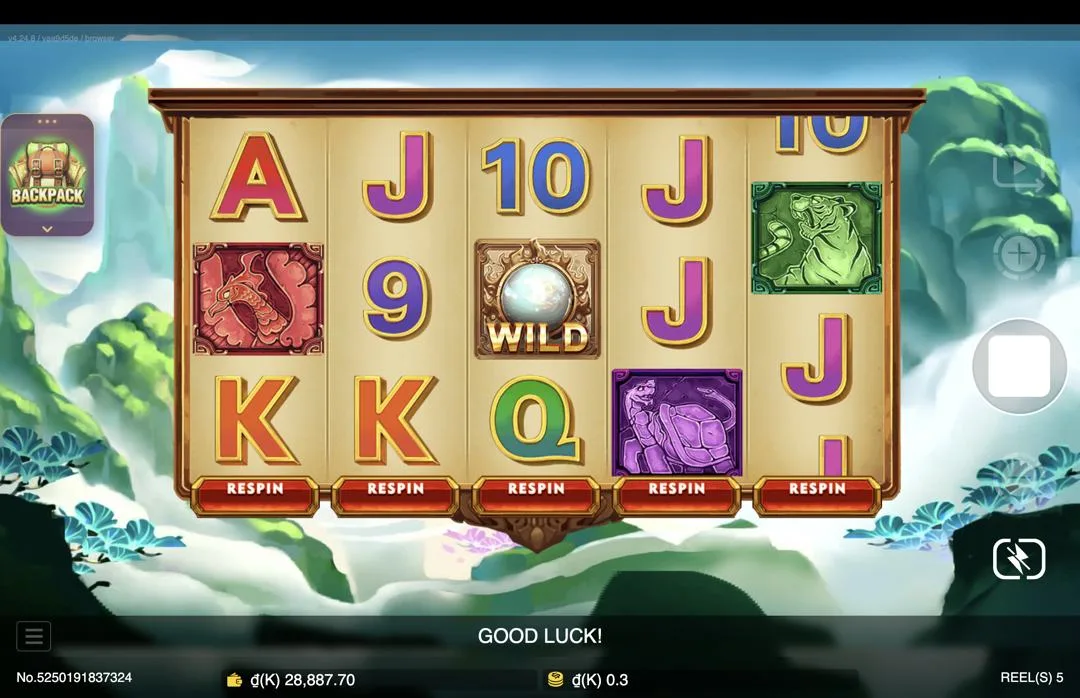 Ảnh giao diện chính game Orient Animals (slot JDB) chơi tại LC79