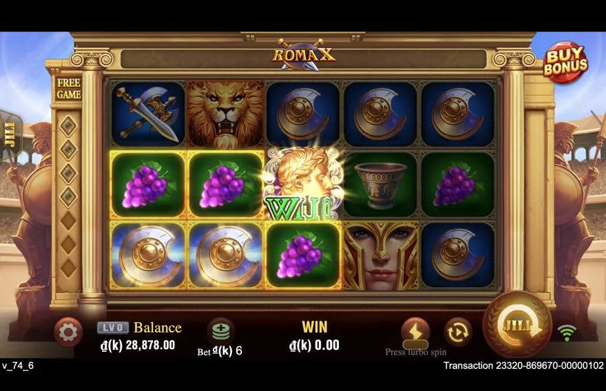 Ảnh màn hình gameplay game RomaX (slot JILI) chơi tại LC79