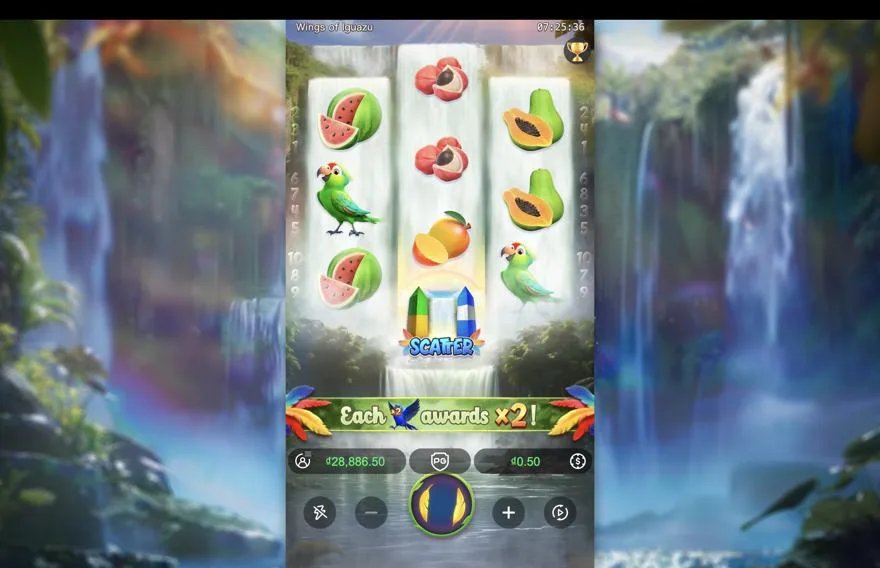 Ảnh bảng biểu tượng & tính năng game Wings of Iguazu (slot PG) chơi tại LC79
