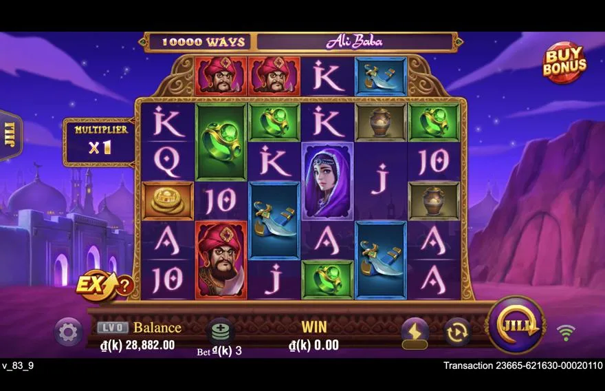 Ảnh màn hình gameplay game Alibaba (slot JILI) chơi tại LC79