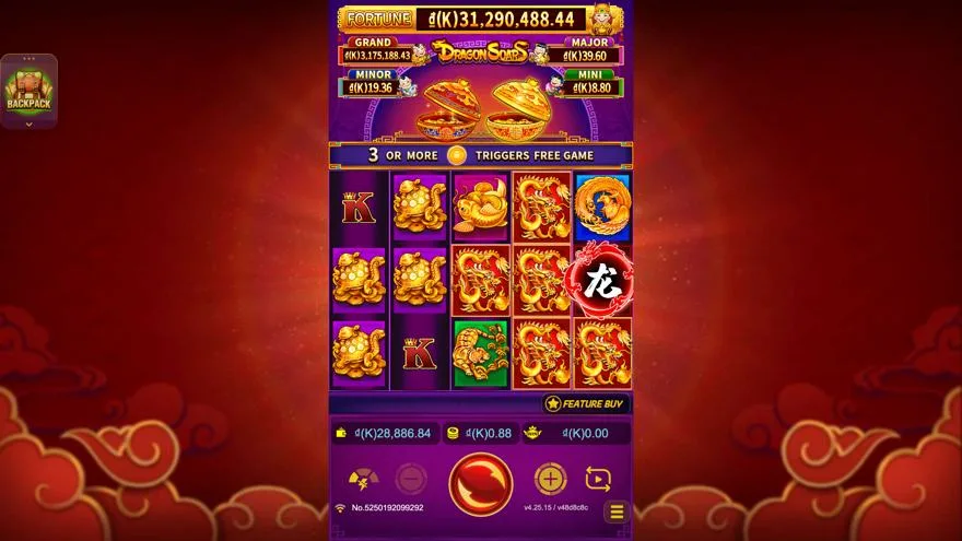 Ảnh màn hình gameplay game Dragon Soar (slot JDB) chơi tại Laucuagame