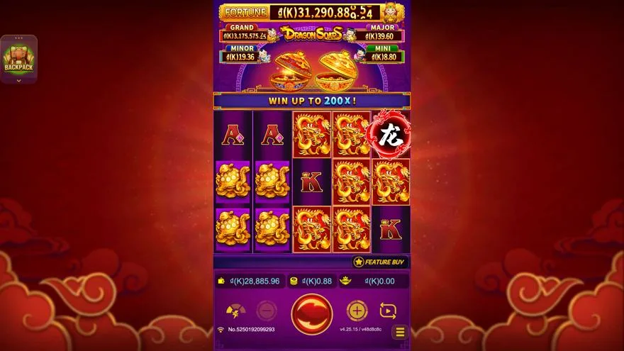 Ảnh bảng biểu tượng & tính năng game Dragon Soar (slot JDB) chơi tại Laucuagame