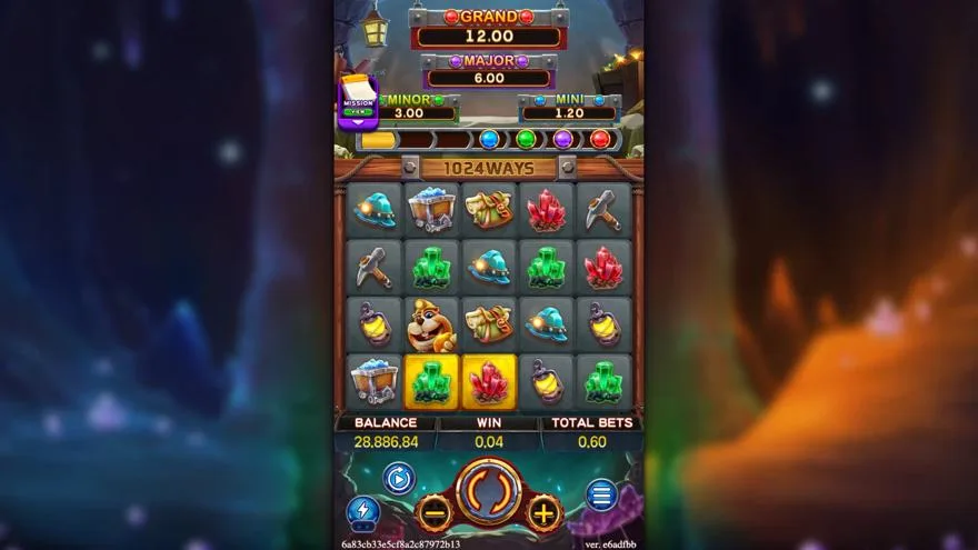 Ảnh bảng biểu tượng & tính năng game GOLD RUSH (slot FC) chơi tại Laucuagame
