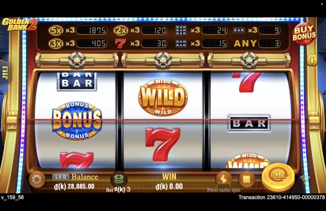 Ảnh giao diện chính game Golden Bank 2 (slot JILI) chơi tại LC79