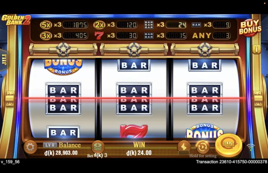 Ảnh màn hình gameplay game Golden Bank 2 (slot JILI) chơi tại Laucuagame