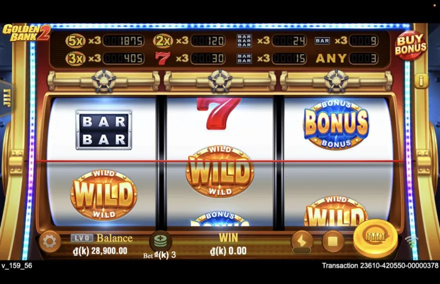 Ảnh bảng biểu tượng & tính năng game Golden Bank 2 (slot JILI) chơi tại Laucuagame