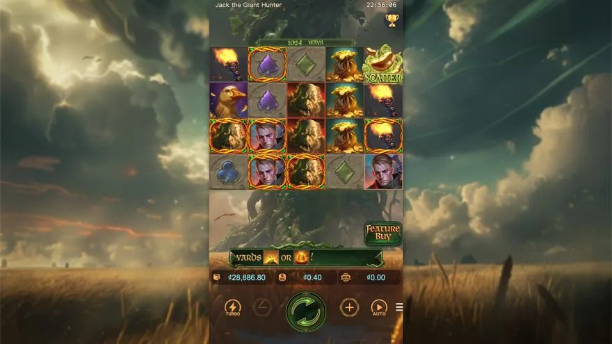 Ảnh bảng biểu tượng & tính năng game Jack the Giant Hunter (slot PG) chơi tại Laucuagame