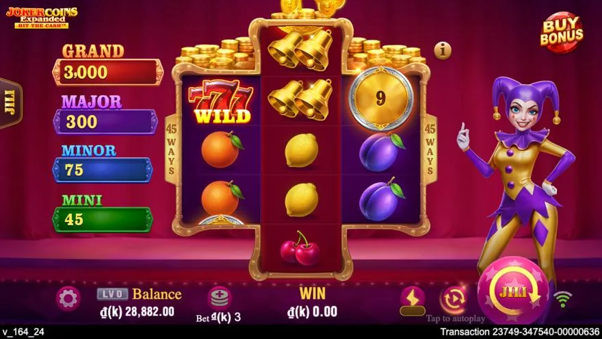 Ảnh màn hình gameplay game Joker Coins Expanded (slot JILI) chơi tại Laucuagame