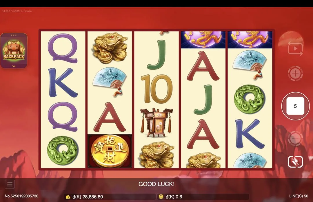 Ảnh giao diện chính game Lucky Dragons (slot JDB) chơi tại LC79