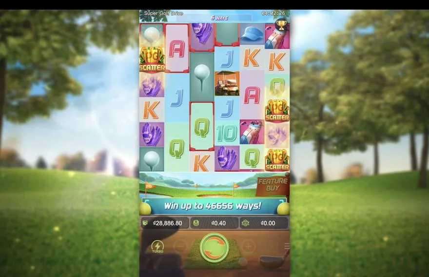 Ảnh bảng biểu tượng & tính năng game so sánh super golf drive laucuagame (slot) chơi tại Laucuagame