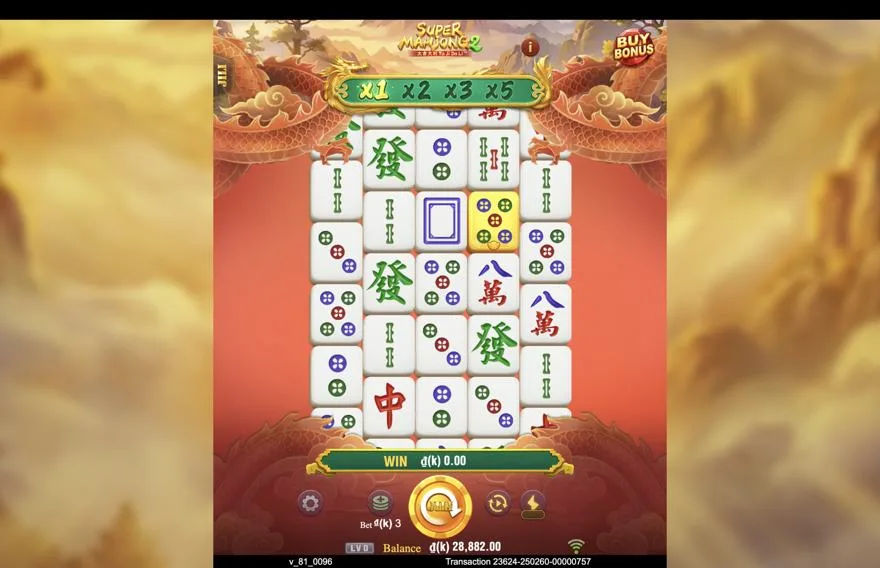 Ảnh màn hình gameplay game SUPER MAHJONG 2 (slot JILI) chơi tại Laucuagame