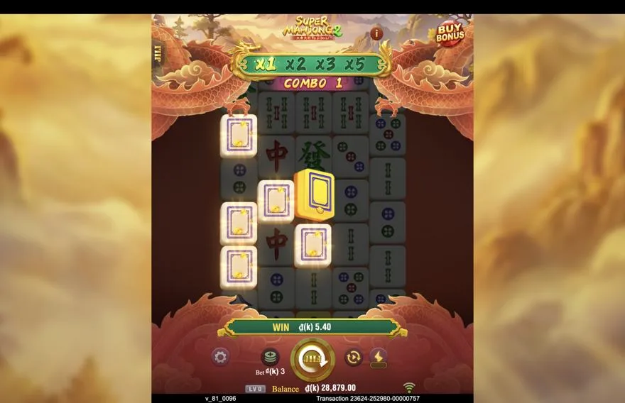 Ảnh bảng biểu tượng & tính năng game SUPER MAHJONG 2 (slot JILI) chơi tại Laucuagame