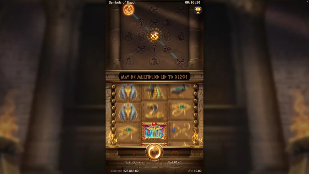 Ảnh giao diện chính game Symbols of Egypt (slot PG) chơi tại LC79