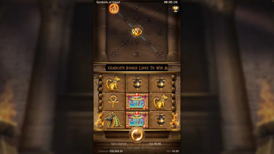 Ảnh màn hình gameplay game Symbols of Egypt (slot PG) chơi tại Laucuagame