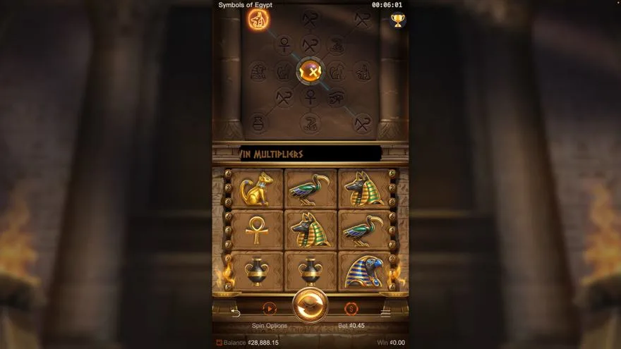 Ảnh bảng biểu tượng & tính năng game Symbols of Egypt (slot PG) chơi tại Laucuagame
