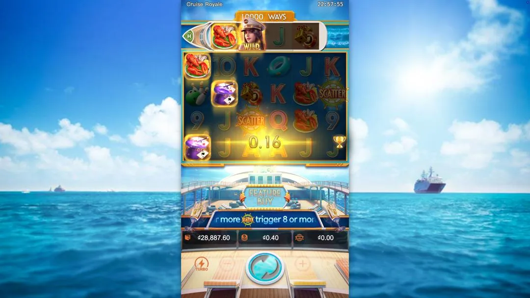 Ảnh giao diện chính game Cruise Royale (slot PG) chơi tại Laucuagame
