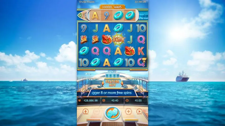 Ảnh bảng biểu tượng & tính năng game Cruise Royale (slot PG) chơi tại Laucuagame