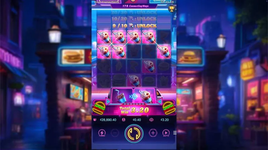 Ảnh màn hình gameplay game Diner Frenzy Spins (slot PG) chơi tại Laucuagame