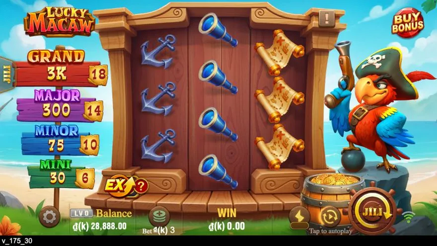 Ảnh màn hình gameplay game Lucky Macaw (slot JILI) chơi tại Laucuagame