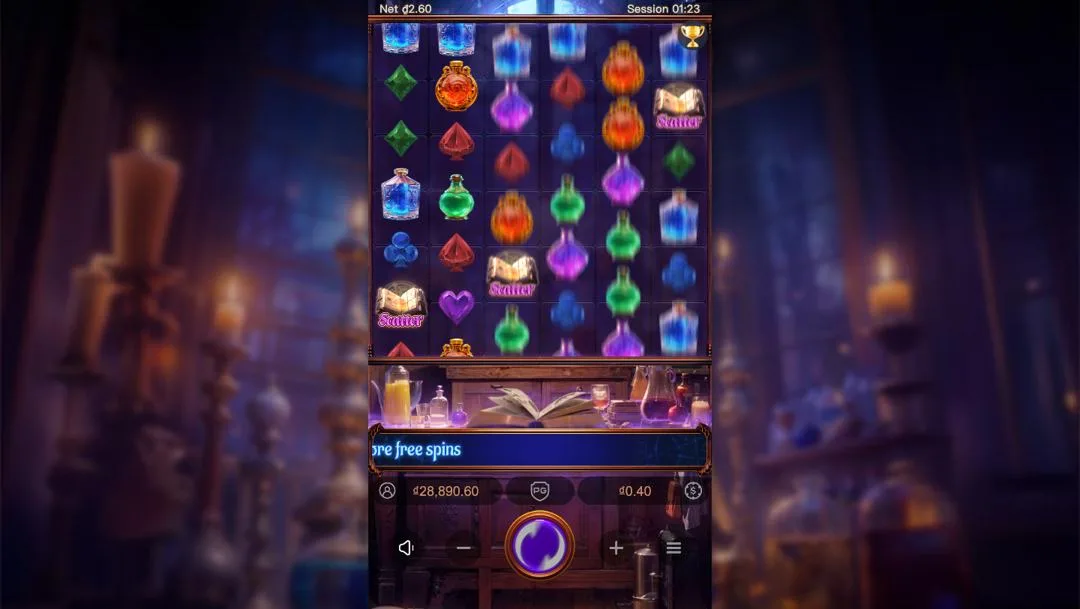 Ảnh giao diện chính game Mystic Potion (slot PG) chơi tại LC79