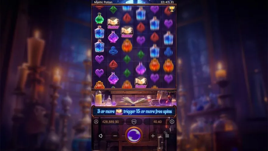 Ảnh màn hình gameplay game Mystic Potion (slot PG) chơi tại LC79