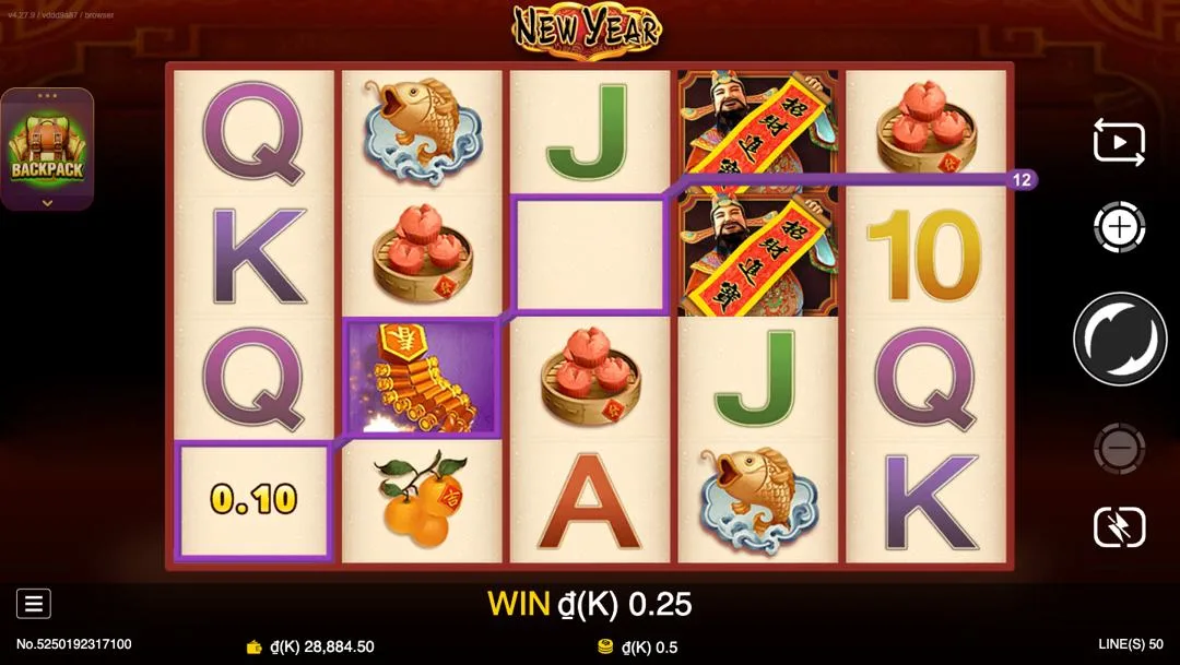 Ảnh giao diện chính game New Year (slot JDB) chơi tại LC79