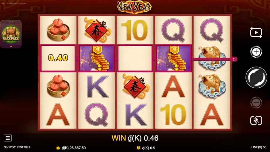 Ảnh bảng biểu tượng & tính năng game New Year (slot JDB) chơi tại LC79