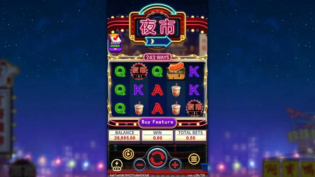 Ảnh giao diện chính game NIGHT MARKET (slot FC) chơi tại LC79