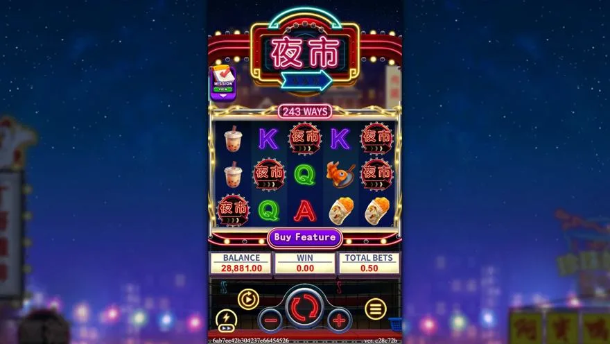 Ảnh bảng biểu tượng & tính năng game NIGHT MARKET (slot FC) chơi tại LC79