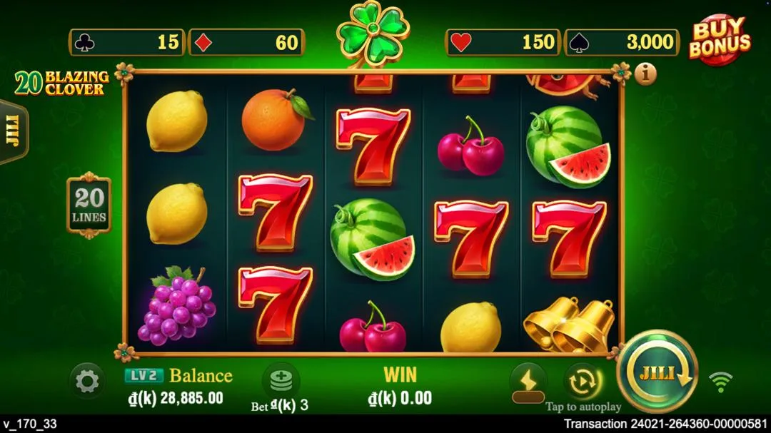 Ảnh giao diện chính game so sánh 20 blazing clover laucuagame (slot) chơi tại Laucuagame