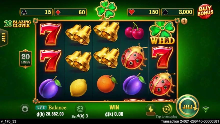 Ảnh màn hình gameplay game so sánh 20 blazing clover laucuagame (slot) chơi tại Laucuagame