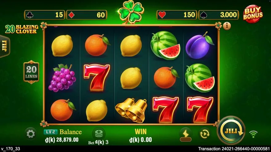 Ảnh bảng biểu tượng & tính năng game so sánh 20 blazing clover laucuagame (slot) chơi tại Laucuagame