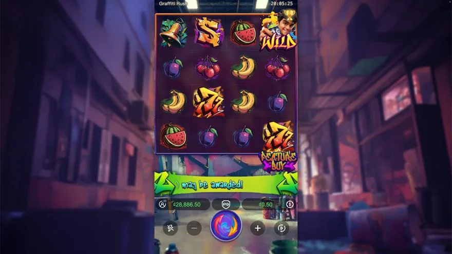 Ảnh bảng biểu tượng & tính năng game so sánh graffiti rush Laucuagame (slot) chơi tại Laucuagame