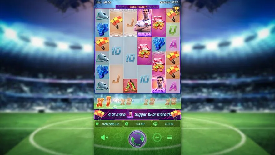 Ảnh bảng biểu tượng & tính năng game so sánh ultimate striker lc79 (slot) chơi tại LC79