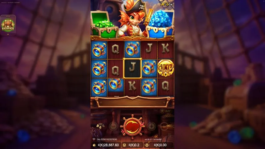 Ảnh màn hình gameplay game Voyage of Daring Queen X-Lock (slot JDB) chơi tại Laucuagame