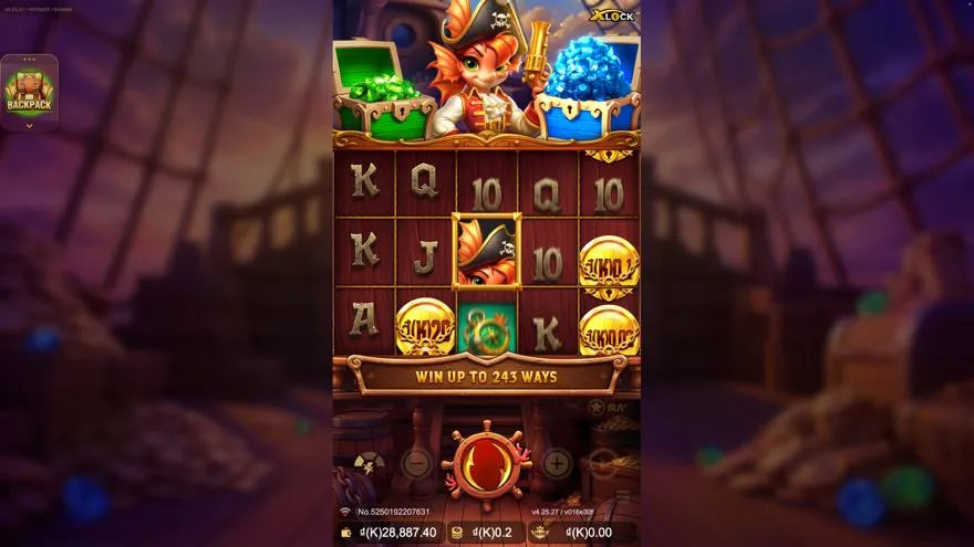 Ảnh bảng biểu tượng & tính năng game Voyage of Daring Queen X-Lock (slot JDB) chơi tại Laucuagame