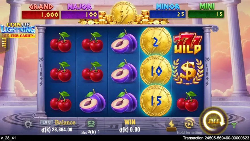 Ảnh màn hình gameplay game Coin of Lightning (slot JILI) chơi tại LaucuaGame