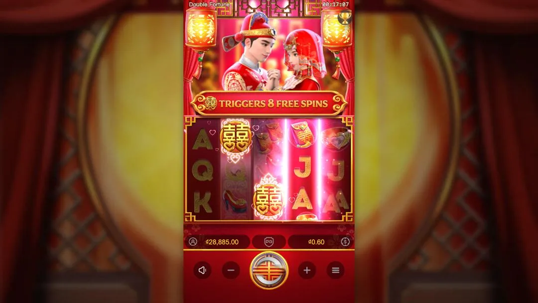 Ảnh giao diện chính game Double Fortune (slot PG) chơi tại Laucuagame