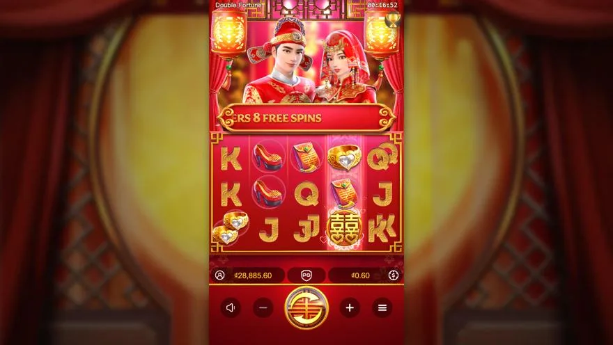 Ảnh bảng biểu tượng & tính năng game Double Fortune (slot PG) chơi tại Laucuagame