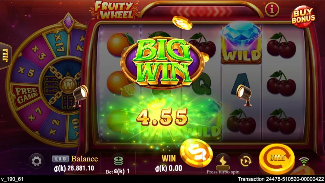 Ảnh giao diện chính game Fruity Wheel (slot JILI) chơi tại LC79
