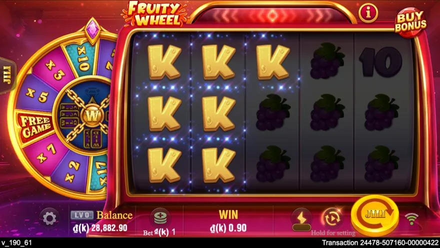 Ảnh màn hình gameplay game Fruity Wheel (slot JILI) chơi tại LC79