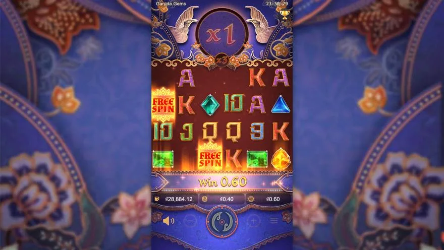 Ảnh bảng biểu tượng & tính năng game Garuda Gems (slot PG) chơi tại Laucuagame