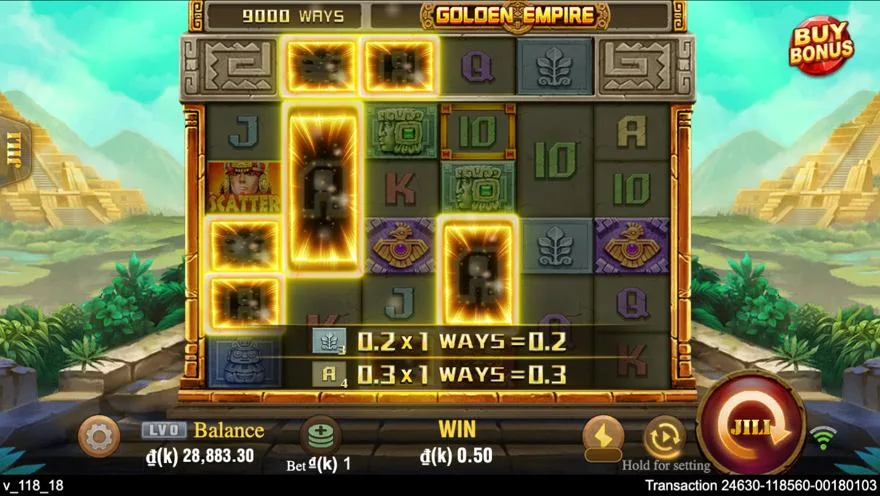Ảnh màn hình gameplay game Golden Empire (slot JILI) chơi tại Laucuagame