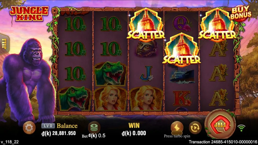 Ảnh giao diện chính game Jungle King (slot JILI) chơi tại LC79